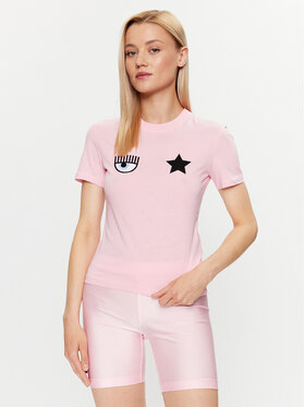 Chiara Ferragni Chiara Ferragni Marškinėliai 74CBHT07 Rožinė Regular Fit