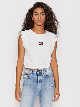 Tommy Jeans Tommy Jeans Блуза DW0DW12609 Бял Cropped Fit
