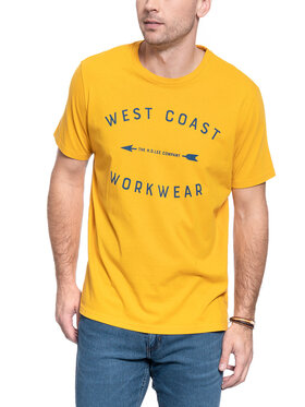 Lee Lee T-Shirt WORKWEAR TEE Żółty Regular Fit