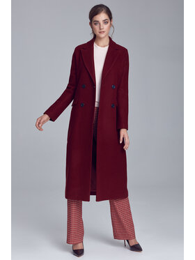 NIFE NIFE Płaszcz Płaszcz Bordowy Classic Fit