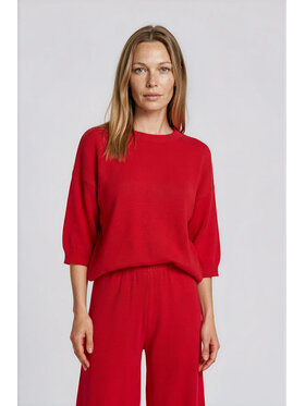 Fobya Fobya Bluzka F3013 Czerwony Basic Fit