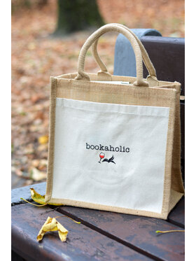 White Rvbbit White Rvbbit Torebka jutowa "bookaholic" Beżowy
