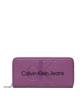 Calvin Klein Jeans Calvin Klein Jeans Portefeuille femme grand format Sculpted Zip Around Mono K60K610358 Violet