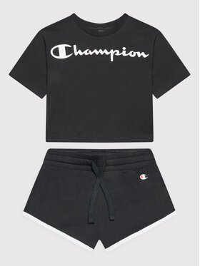 Champion Champion Set tricou și pantaloni scurți sport 404319 Negru Regular Fit