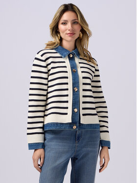 Oltre Oltre Cardigan M166J004892N0S1 Blu Regular Fit