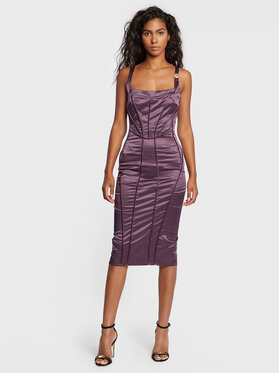 Babylon Babylon Koktejlové šaty R_E00789 Fialová Slim Fit