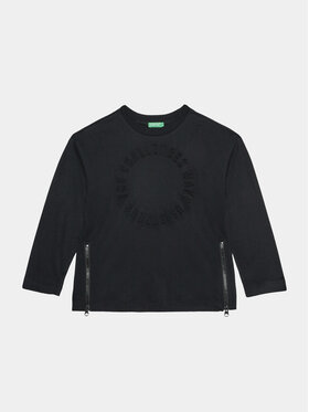 United Colors Of Benetton United Colors Of Benetton Bluzka 34MLC10ES Czarny Regular Fit