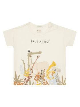 United Colors Of Benetton United Colors Of Benetton Тишърт 3I1XA105R Бежов Boxy Fit