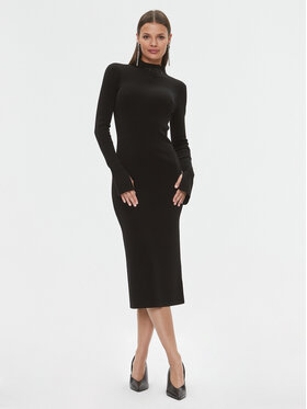 Patrizia Pepe Patrizia Pepe Kötött ruha 2A2612/K002-K103 Fekete Slim Fit