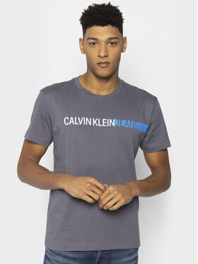 Calvin Klein Jeans Calvin Klein Jeans T-Shirt Stripe Institutional Logo J30J314808 Szary Slim Fit