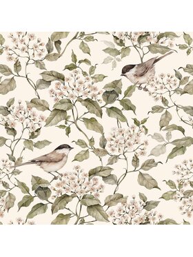 Dekornik Dekornik Tapeta Birds and Beige Spring Beżowy