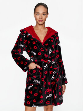 DKNY DKNY Szlafrok YI2322688 Czarny Regular Fit