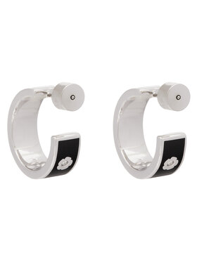 Coach Uhani Enamel Horse & Carriage Hoop Earrings 37479036RHO003 Črna