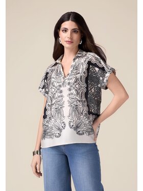 Oltre Oltre Blusa 2477J000713N0S1 Bianco Regular Fit