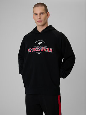 4F 4F Bluza SPORTS CLUB Czarny Loose Fit