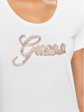 Guess T-shirt W3YI36 J1314 Bijela Slim Fit