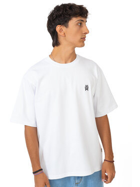 Mercur Mercur T-Shirt Monument Minilogo Biały Comfortable Fit