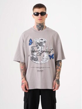 Machinist Machinist T-Shirt Koszulka Z Krótkim Rękawem Męska Jasna Szara Machinist Free Spirit XL Szary Oversize