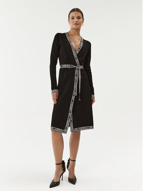 KARL LAGERFELD KARL LAGERFELD Pletena obleka 211W1365 Črna Regular Fit