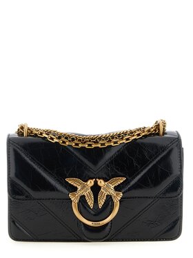 PINKO PINKO Torebka Black Calfskin Crossbody Czarny