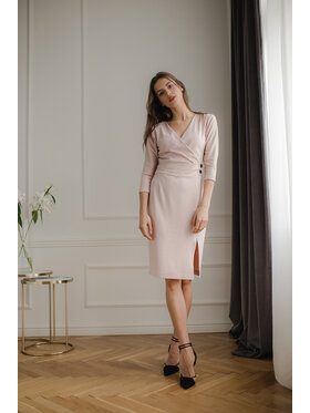 Lenitif Lenitif Sukienka L086 Różowy Regular Fit