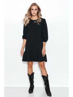 Makadamia Makadamia Sukienka codzienna M709 Czarny Oversize