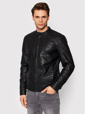 Only & Sons Only & Sons Bunda z imitácie kože Mike 22012339 Čierna Regular Fit