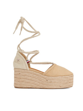Tommy Hilfiger Tommy Hilfiger Espadrilky Closed Toe Linen Flatform FW0FW07746 Béžová