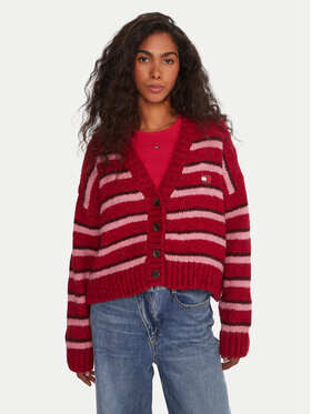 Tommy Jeans Tommy Jeans Strickjacke Badge DW0DW21678 Rot Relaxed Fit