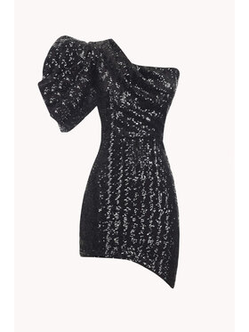 EPUZER EPUZER Sukienka wieczorowa One shoulder sequin Czarny Standard Fit