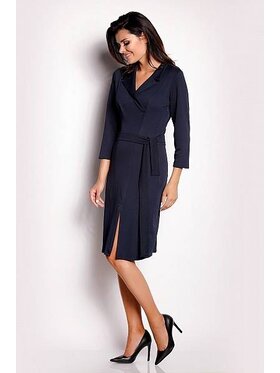 Awama Awama Úpletové šaty A151 Tmavomodrá Basic Fit