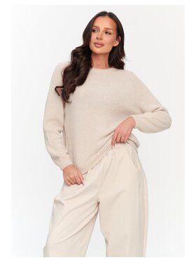 Makadamia Makadamia Sweter C80 Beżowy Loose Fit