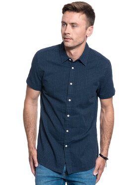 Mustang Mustang Camicia COLLIN DOBBY SHIRT Blu Regular Fit