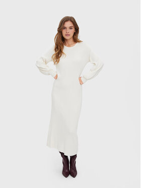 Vero Moda Vero Moda Плетена рокля Valor 10271105 Екрю Slim Fit