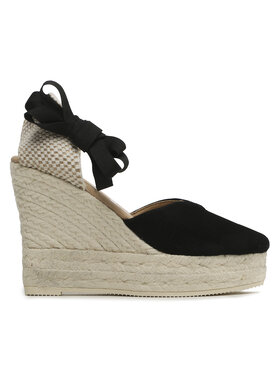 Manebi Manebi Еспадрильї Heart-Shaped Wedge Espadrilles K 1.0 WH Чорний