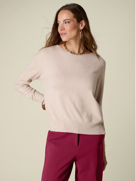 Oltre Oltre Sweter M157E102358N006 Kremowy Regular Fit