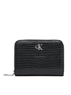 Calvin Klein Calvin Klein Малък дамски портфейл Lizard Embossed Lthr Med Flap Zi LV04F1067G Черен