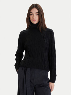 Tommy Hilfiger Tommy Hilfiger Dolčevita WW0WW46791 Crna Regular Fit