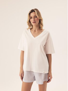 Esotiq Esotiq Piżama 42696 Biały Regular Fit