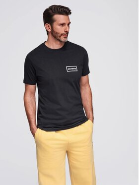Ombre Ombre T-Shirt OM-TSPT-0231 Czarny Regular Fit