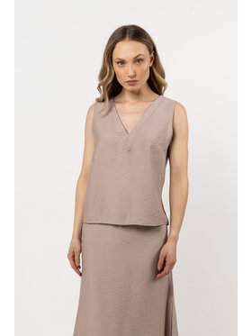 Awama Awama Bluzka A718 Beżowy Basic Fit