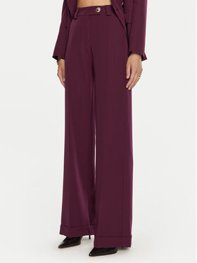 Maryley Maryley Hlače iz tkanine 24IB563/43GI Bordo rdeča Regular Fit