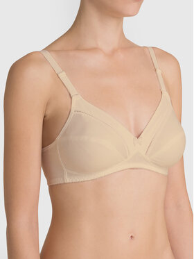 Triumph Triumph Biustonosz bezfiszbinowy Cotton Classic Stretch Beżowy