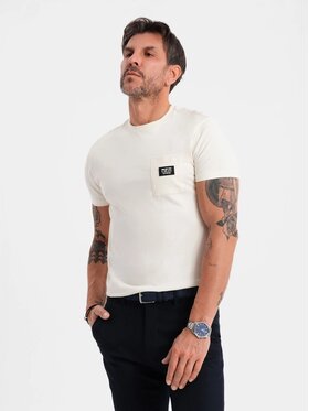 Ombre Ombre T-Shirt OM-TSCT-0109 Écru Classic Fit