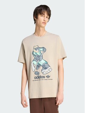 adidas adidas T-Shirt 163032 Beżowy Loose Fit
