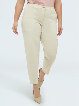 Fiorella Rubino Fiorella Rubino Spodnie materiałowe P711T005164N002 Kremowy Regular Fit