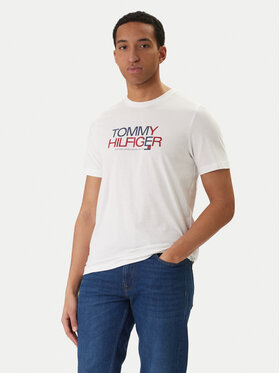 Tommy Hilfiger Tommy Hilfiger Тишърт Brand Love Big Text MW0MW42369 Бял Regular Fit