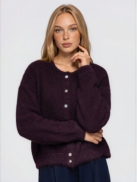 Ombre Ombre Svetr OW-SW-E0044 Bordó Relaxed Fit