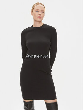 Calvin Klein Jeans Calvin Klein Jeans Ikdienas kleita Logo Elastic J20J222518 Melns Regular Fit