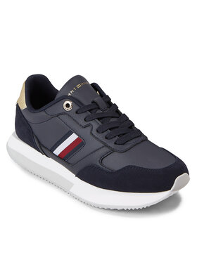 Tommy Hilfiger Tommy Hilfiger Sneakersy Global Stripes Lifestyle Runner FW0FW07584 Niebieski